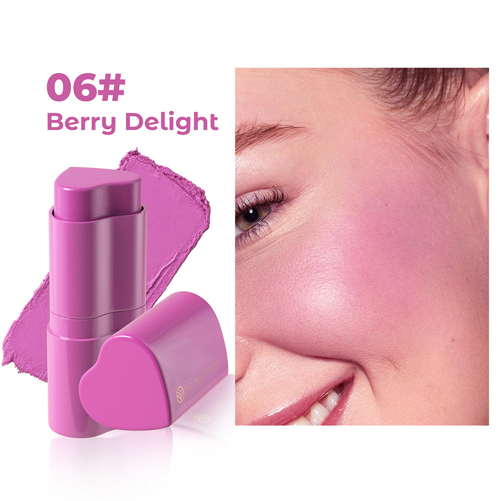 6 Colors Love Heart Blusher Contour Stick Facial Modification