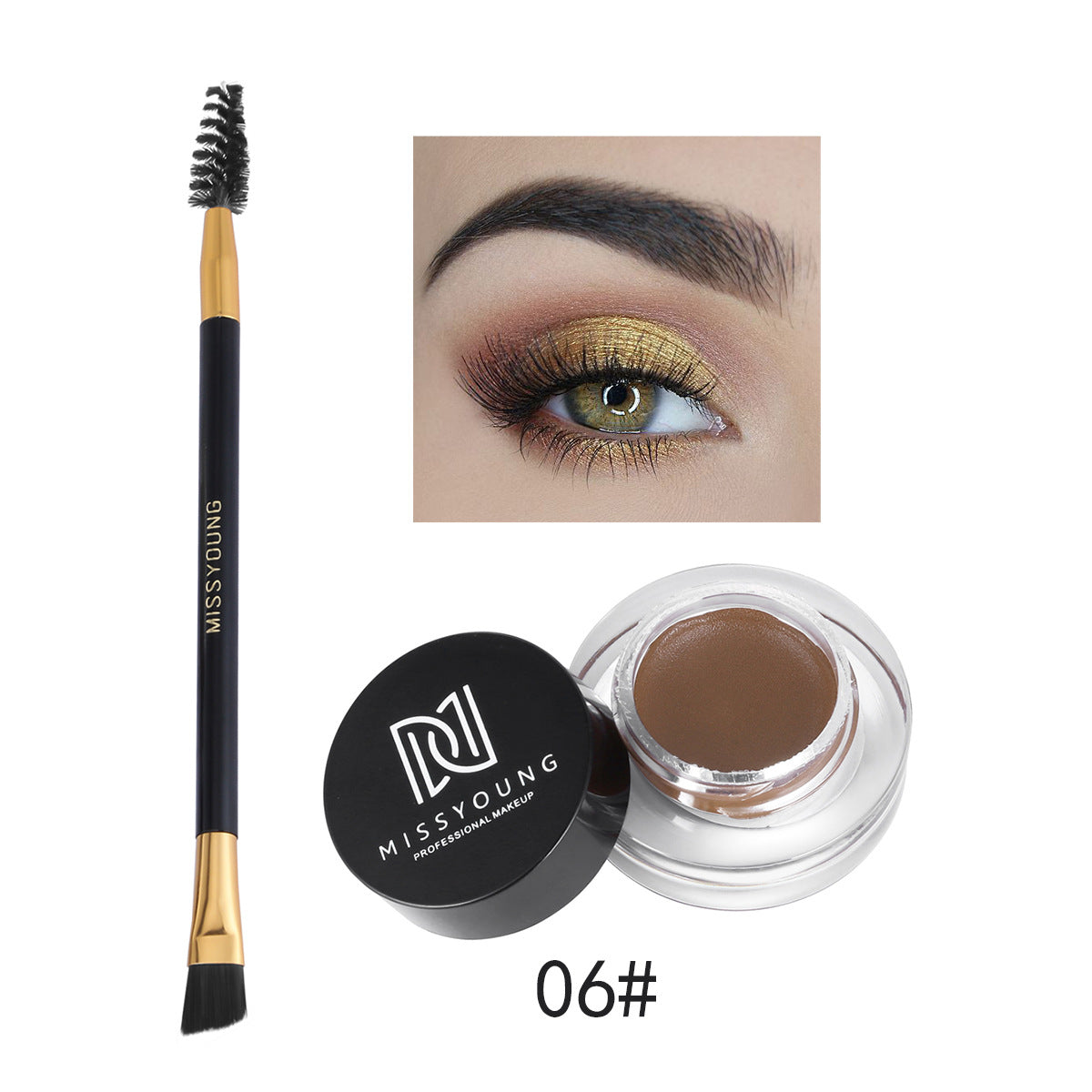 Waterproof Plastic Eyebrow Cream Eyebrow Brush Combination Set
