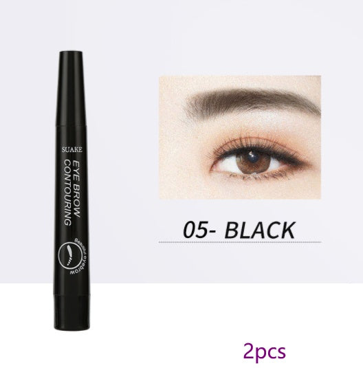 Four-Headed Bifurcated Eyebrow Pencil Lasts For A Long Time Without Smudging