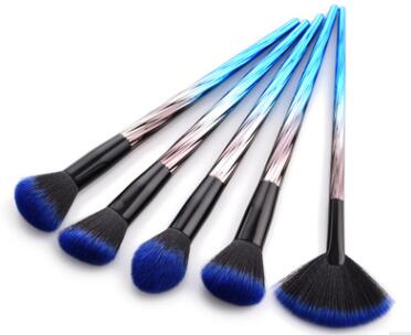 A 10pcs Pro Makeup Brush Set - Blue Color Family