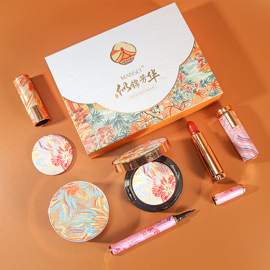 Cosmetic Carved Lipstick Air Cushion BB Liquid Eyeliner Set Box
