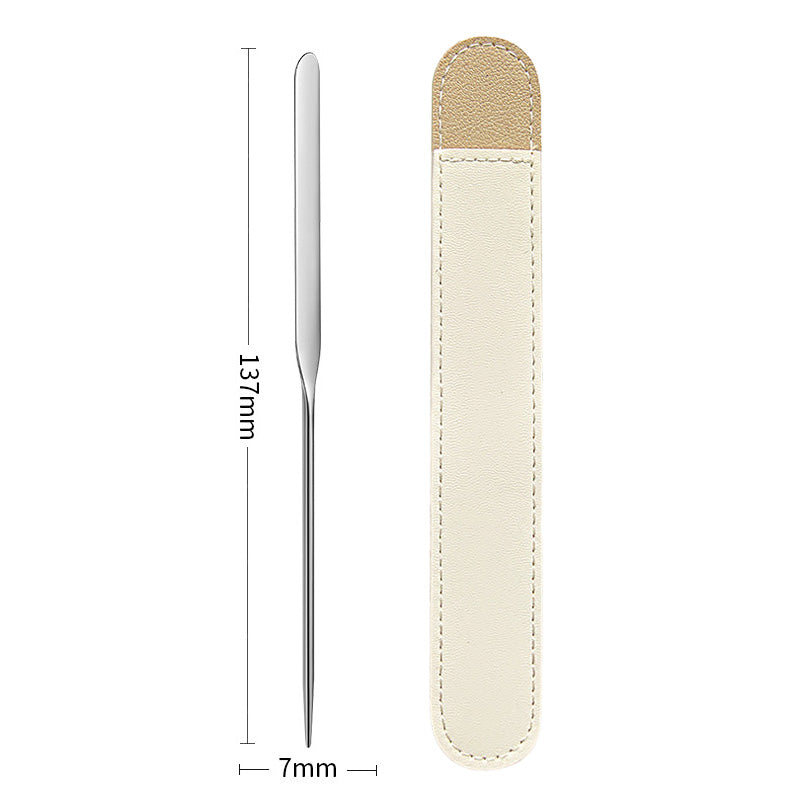 Stainless Steel Makeup Spatula Blending Stick Foundation Brush Set Eyeshadow Cream Pigment Blending Tool Face Contour Brush Tool Nail Color Scraper Makeup Accessories With Leather Case