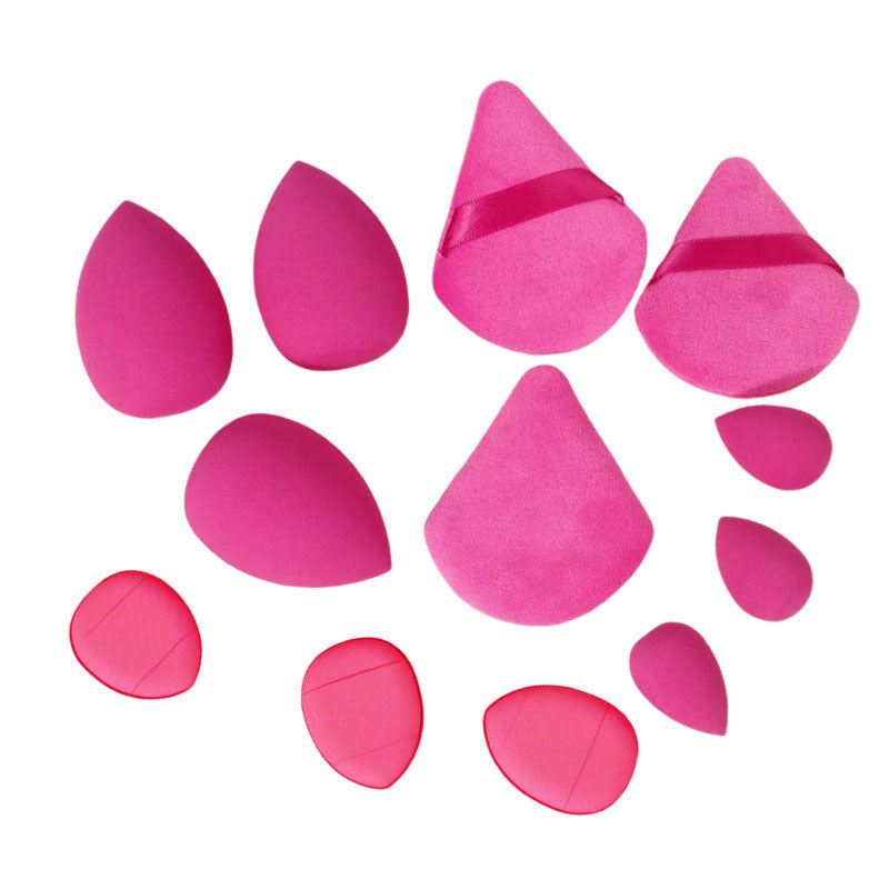 Solid Color Cosmetic Egg 12-piece Mini Thumb Puff