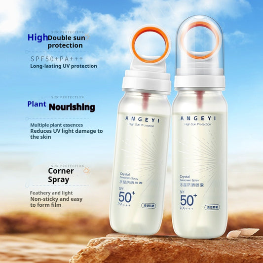 Spray solaire cristallin SPF50 pour l'entraînement militaire, protection UV intégrale du corps