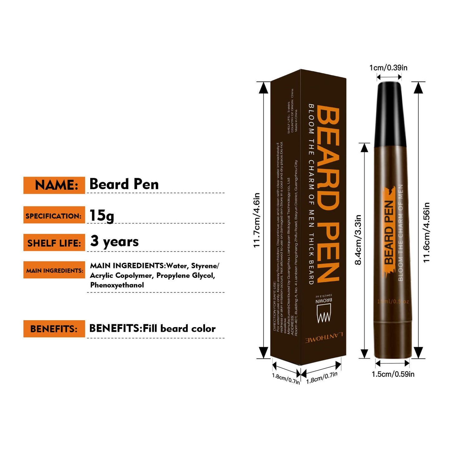 Stylo à barbe universel pour hommes