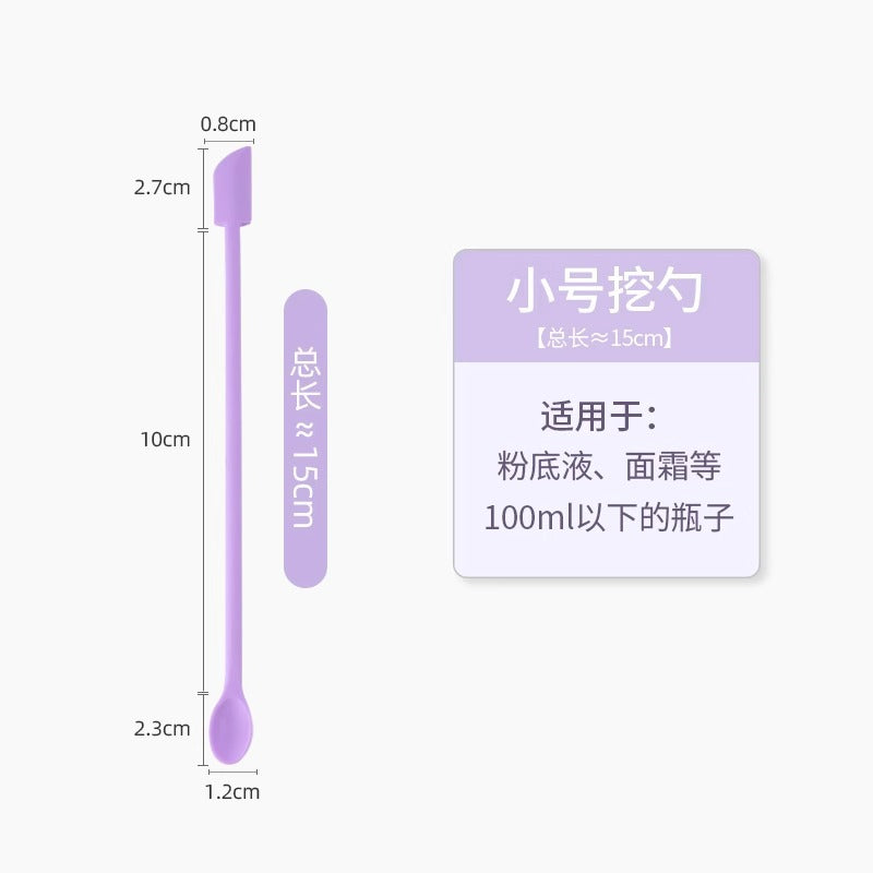 2 In 1 Makeup Silicone Scoop Scraper Set Cosmetic Liquid Foundation Face Cream Spoon Scraping Face Skin Care Tools Wholesale