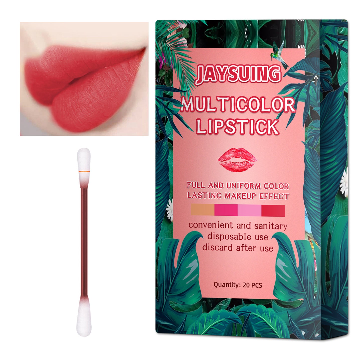 Cotton Swab Lipstick Lip Gloss Ladies Durable Matte Cigarette Box Portable Creative Non Fading Lip Glaze