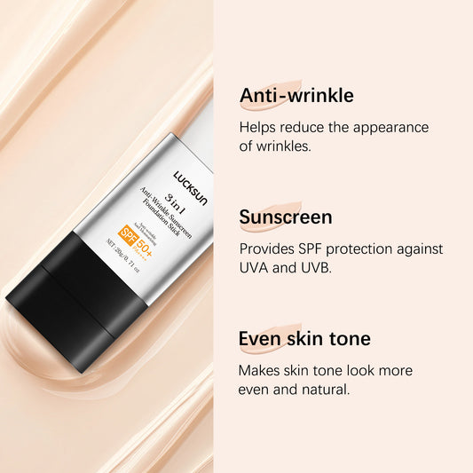 Crème de fond de teint correcteur naturel longue tenue 3 en 1 avec protection UV