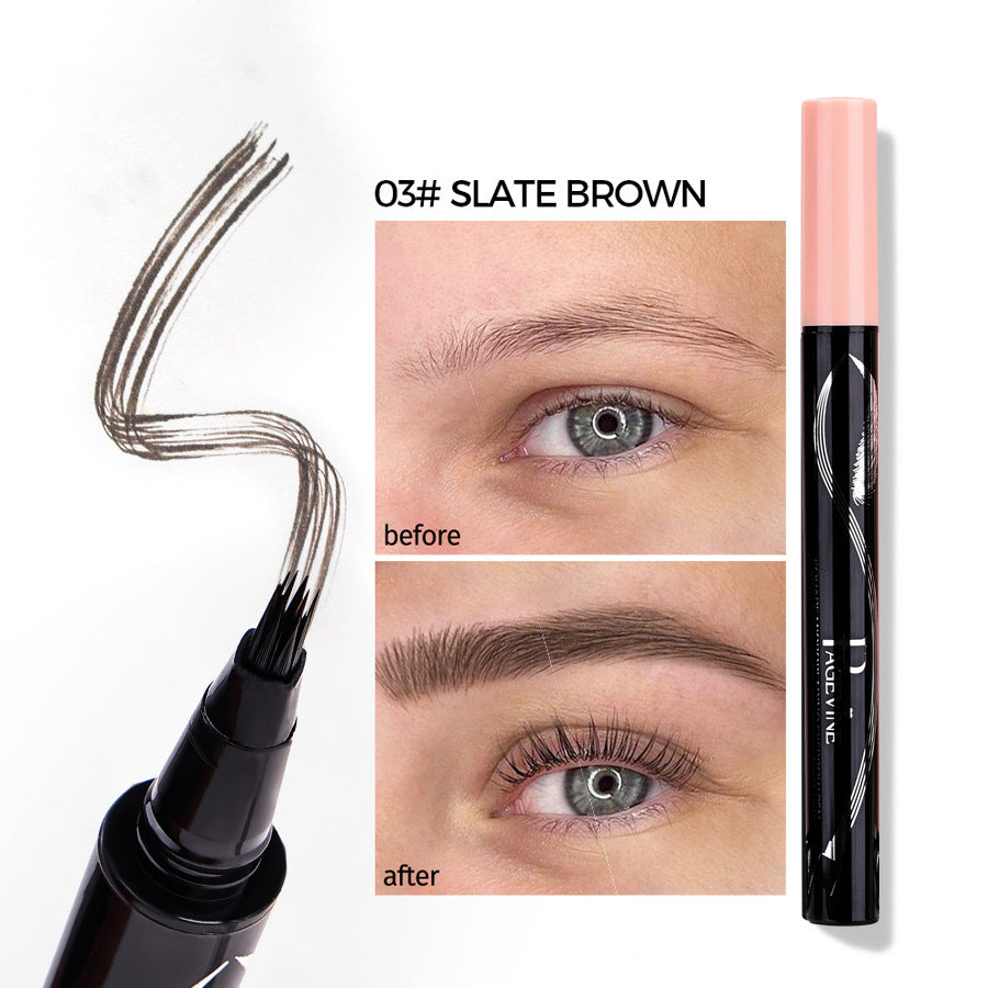 Four-fork Eyebrow Pencil Waterproof And Sweatproof Long Lasting Non Smudge Distinct Look
