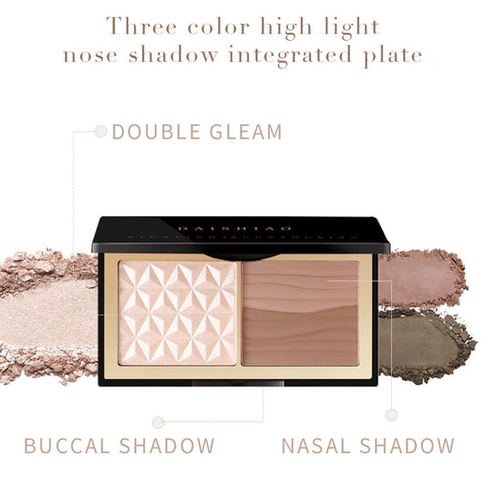 Three-color Bronzing Powder Shadow Nose Shadow Matte Brightening Three-dimensional Ginger Highlighting Powder