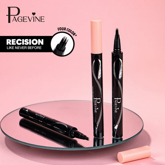 Four-fork Eyebrow Pencil Waterproof And Sweatproof Long Lasting Non Smudge Distinct Look