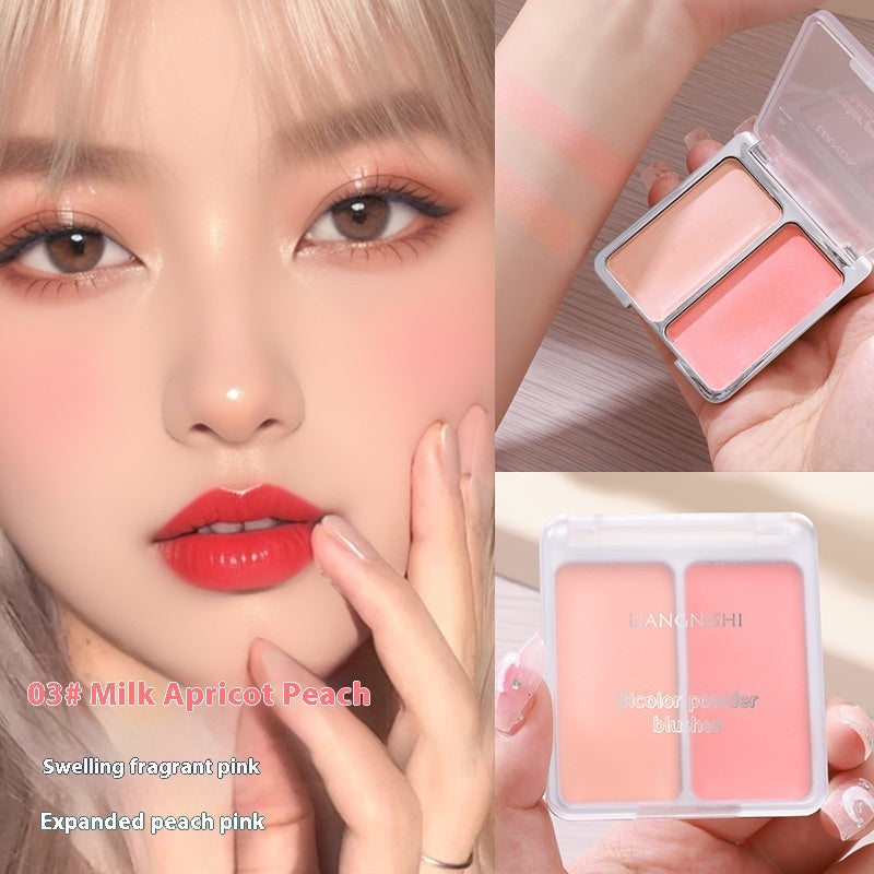 Two-tone Blush Nude Makeup Matte Natural Repair Integrated Long Lasting Color Rendering