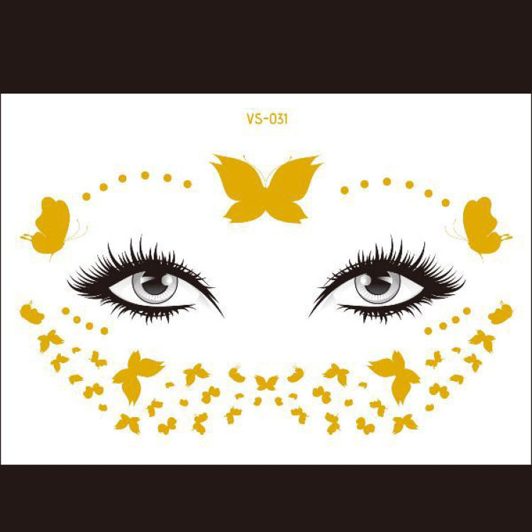 Red Gold Star Pattern Clavicle Tattoo Sticker Long Lasting Waterproof