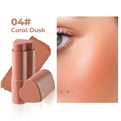 6 Colors Love Heart Blusher Contour Stick Facial Modification