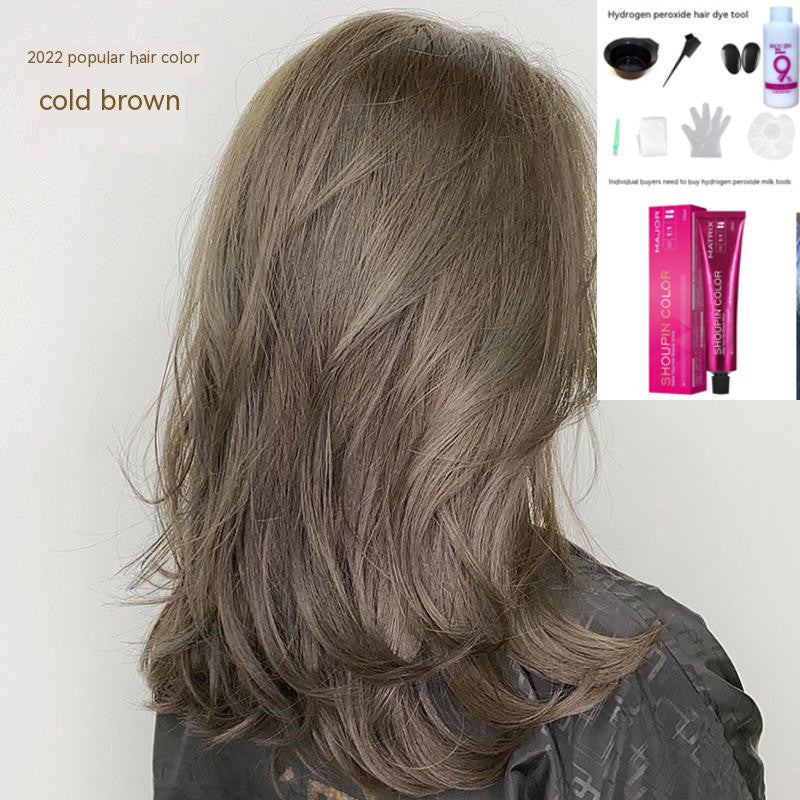 Ammonia-free Hair Color Paste Monochrome Paste Cover White Hair Multi-segment Color One-step Black Tea Gray Blue Black Hair Dye