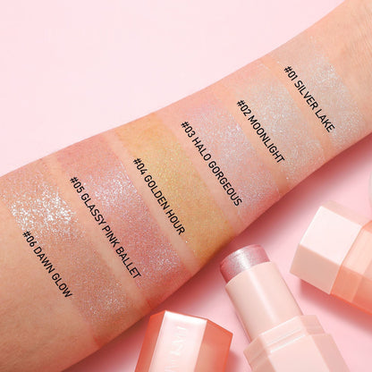 6 Colors Thin And Glittering Jelly Highlighter Brightening