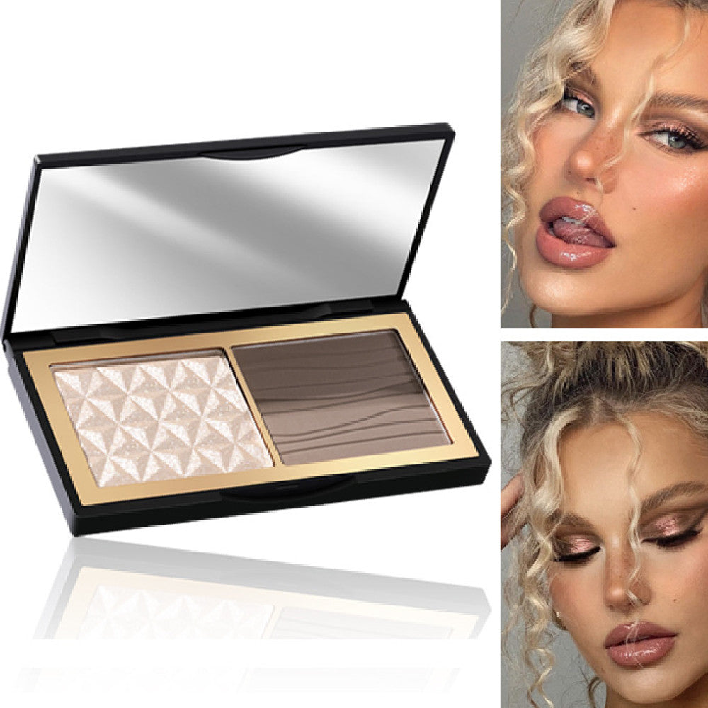 Three-color Bronzing Powder Shadow Nose Shadow Matte Brightening Three-dimensional Ginger Highlighting Powder