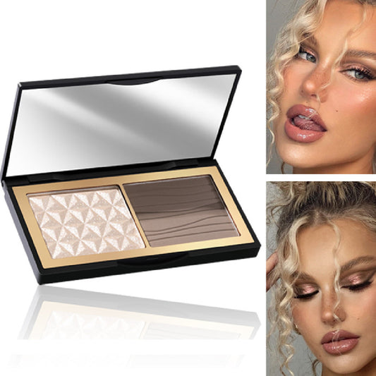 Three-color Bronzing Powder Shadow Nose Shadow Matte Brightening Three-dimensional Ginger Highlighting Powder