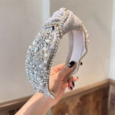 European And American Heavy Industry Rhinestone Knotted Hair Hoop Retro Court