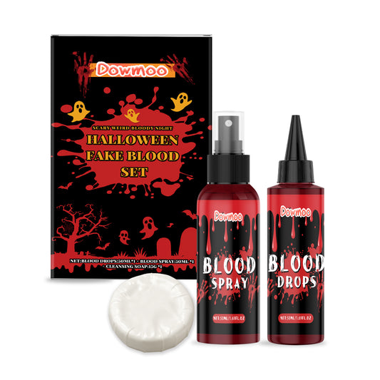 3-piece Set Washable Simulation Fake Blood Filming Horror Realistic Special Effects Makeup Set
