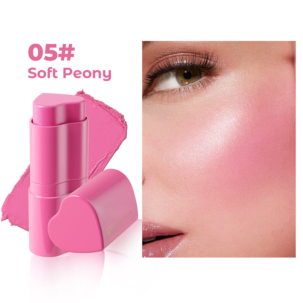 6 Colors Love Heart Blusher Contour Stick Facial Modification