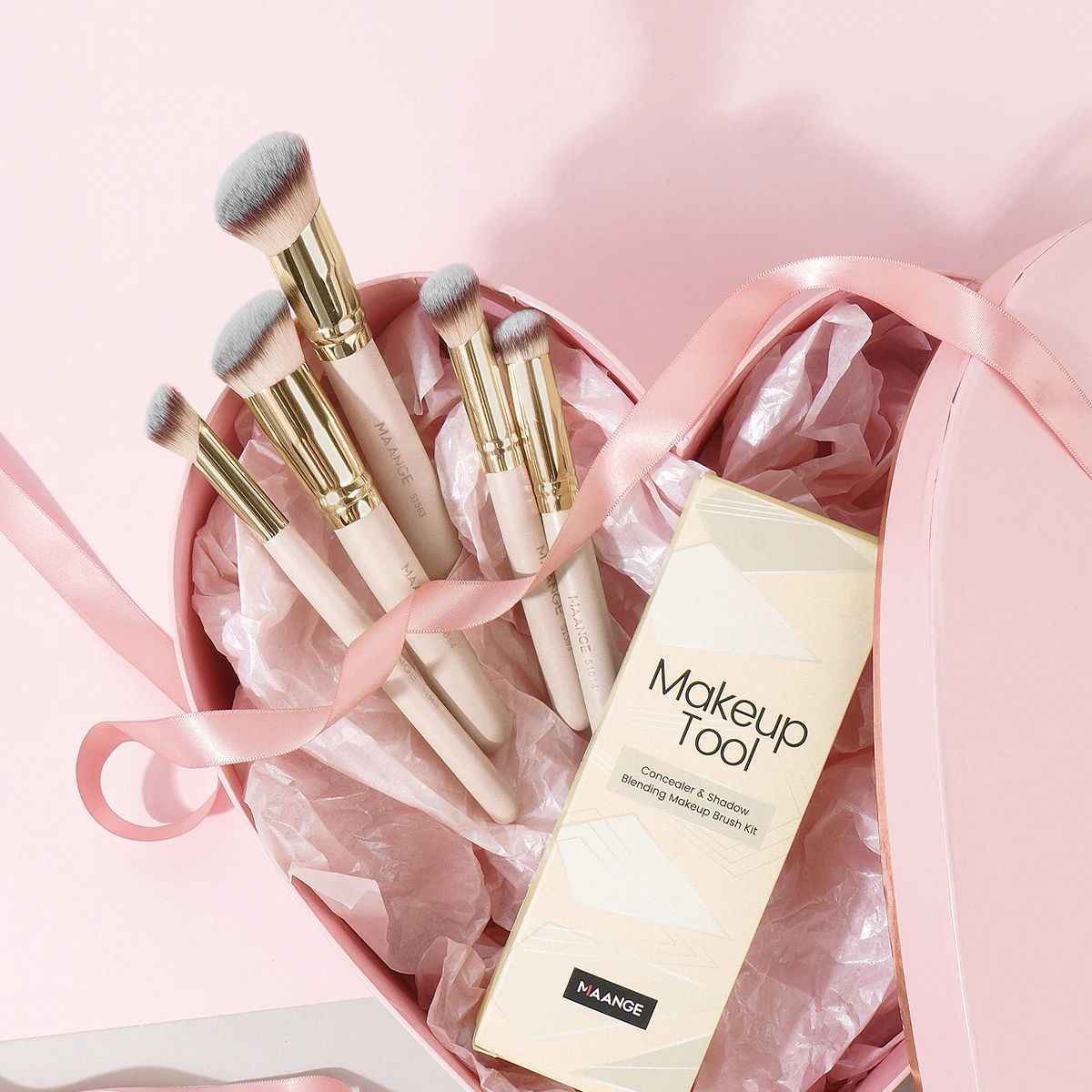 MAANGE 5 Pcs Makeup Brushes Powder Blusher Brush Foundation