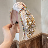 European And American Heavy Industry Rhinestone Knotted Hair Hoop Retro Court