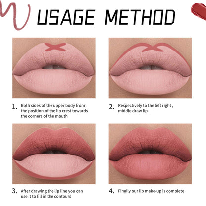 Matte Lipstick Lip Liner Suit Non-decolorizing Long-lasting Makeup