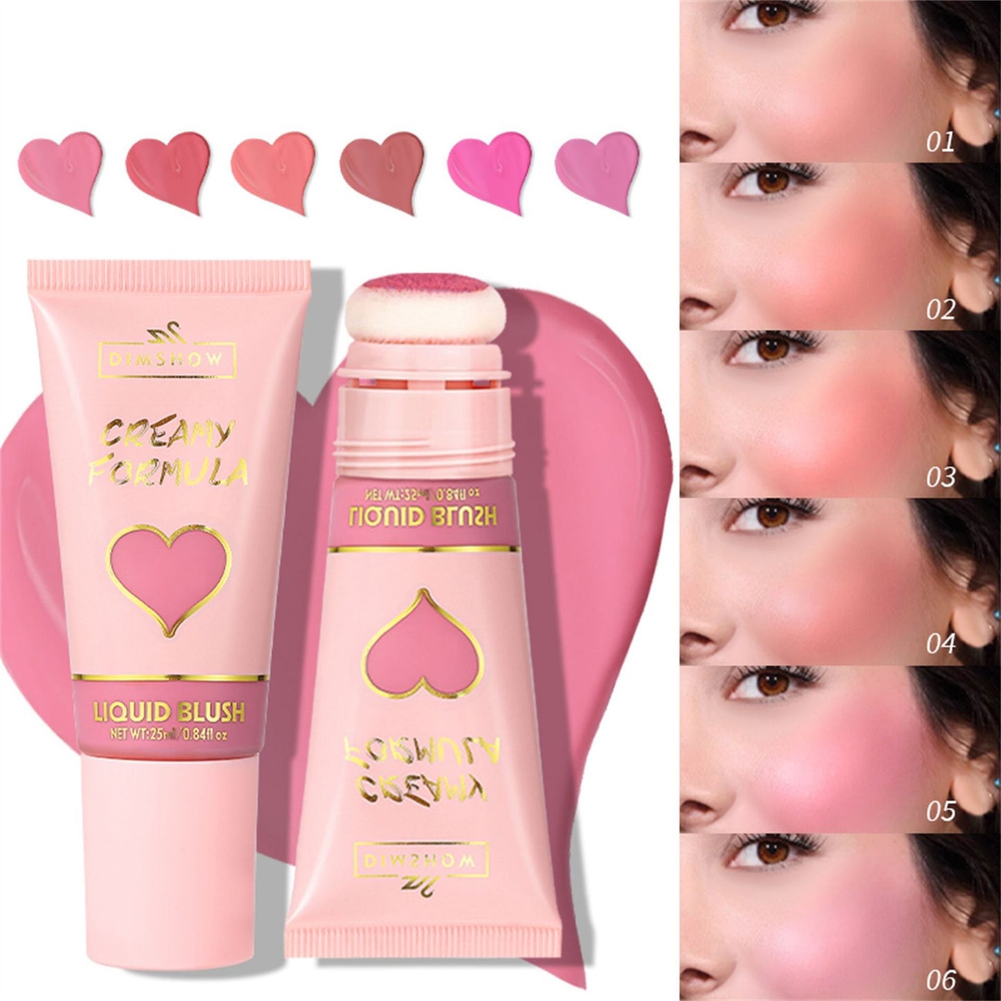 Big Head Sponge Head Velvet Skin Feeling Lip And Cheek Dual-use Moisturizing Blush