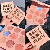 Nine-Color Fruit Eyeshadow Tray Peach Strawberry Orange Soda Honey Tray Pearl Sequins Daily Wild Net Red