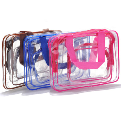 Amazon S Explosive Transparent Fashion Pvc Travel Storage Bag Three Piece Toiletry Bag Logo Can Be Printed