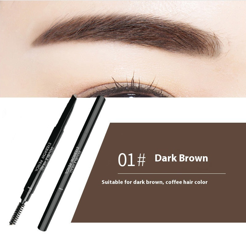 Waterproof And Sweat-proof Long-lasting Smudge-free Double-headed Automatically Rotate Eyebrow Pencil