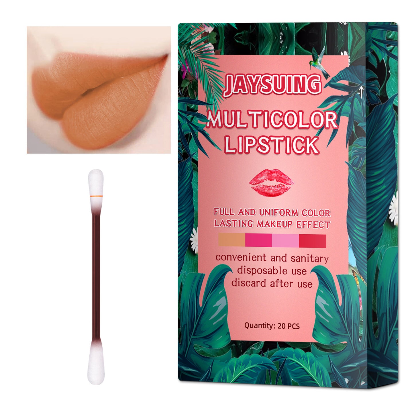 Cotton Swab Lipstick Lip Gloss Ladies Durable Matte Cigarette Box Portable Creative Non Fading Lip Glaze