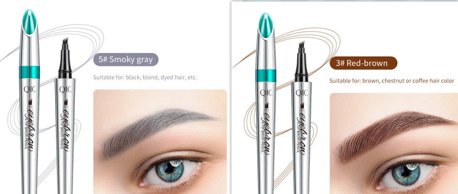 Four Prong Liquid Eyebrow Pencil Waterproof And Sweat Proof Makeup And Color Display