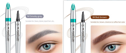 Four Prong Liquid Eyebrow Pencil Waterproof And Sweat Proof Makeup And Color Display