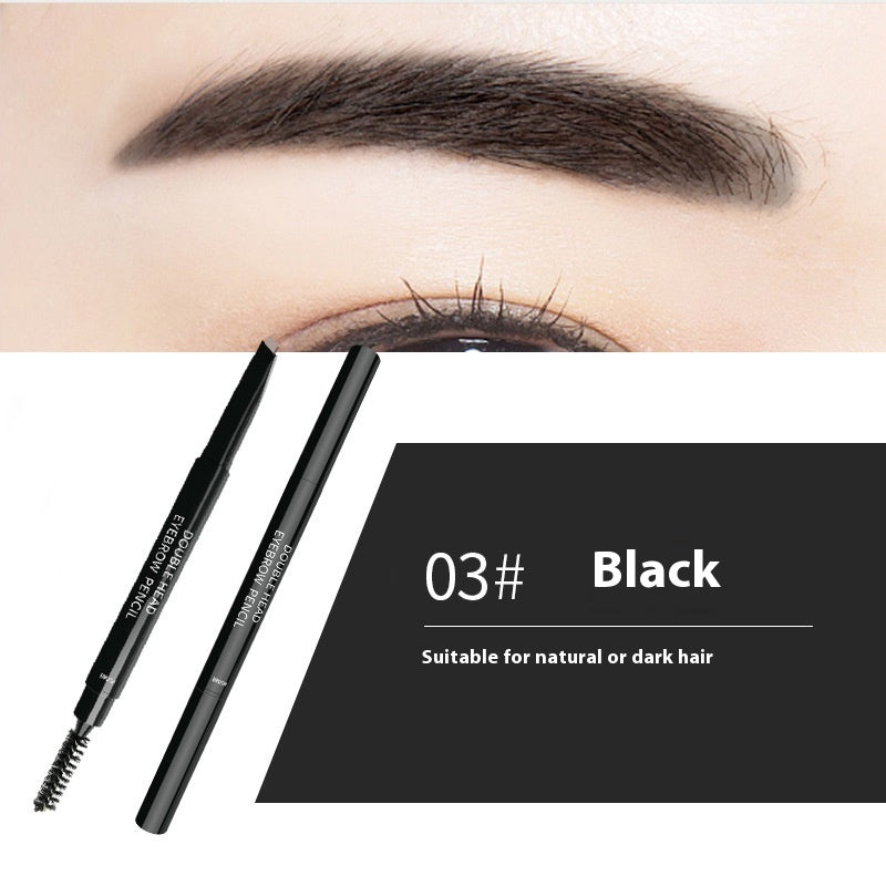 Waterproof And Sweat-proof Long-lasting Smudge-free Double-headed Automatically Rotate Eyebrow Pencil