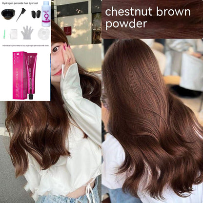 Ammonia-free Hair Color Paste Monochrome Paste Cover White Hair Multi-segment Color One-step Black Tea Gray Blue Black Hair Dye