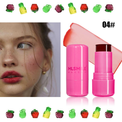Jelly Blush Lipstick Lip And Cheek Dual-use Multi-color Brightening Contour Stick