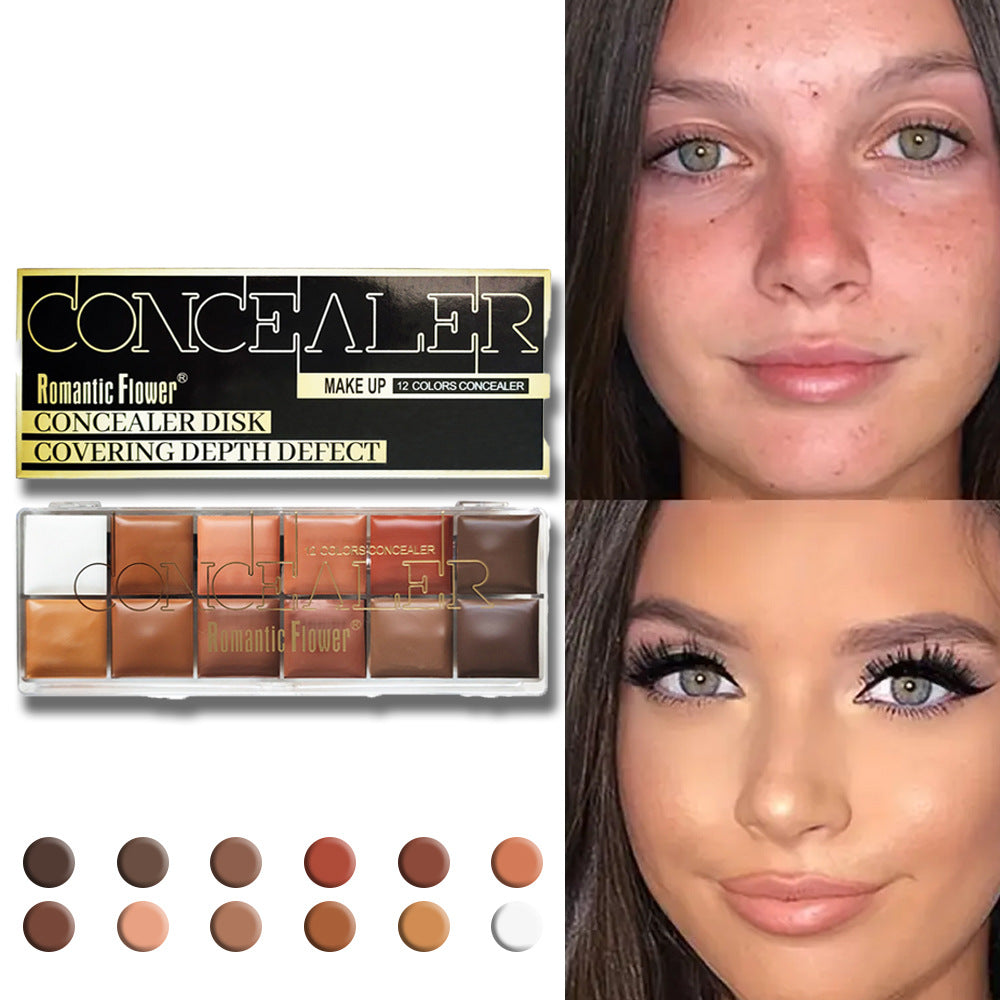 12 Colors Concealer Dark Skin Waterproof Full Coverage Foundation