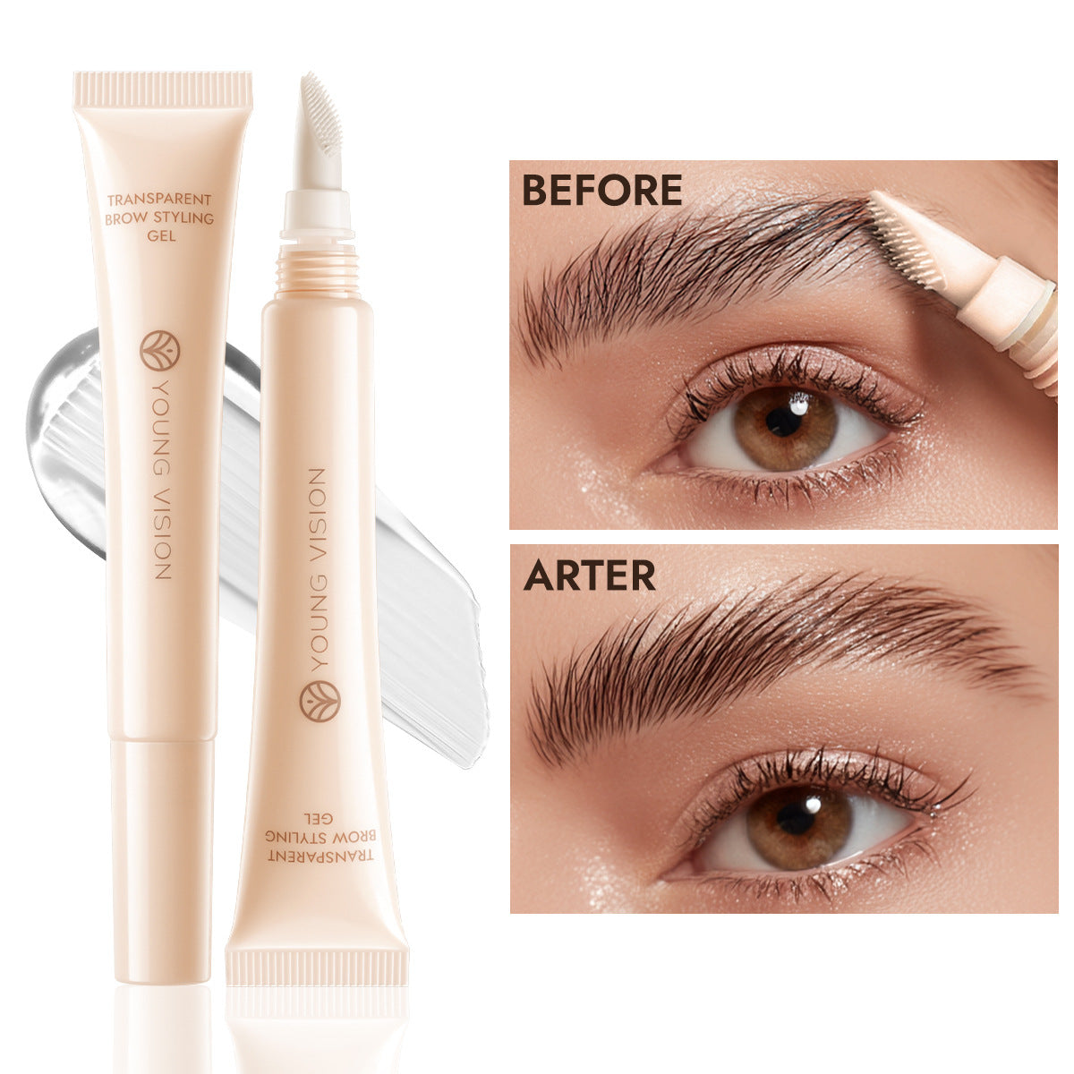 Transparent Eyebrow Gel Gel Slender Hose Portable Silicone Bruch Head