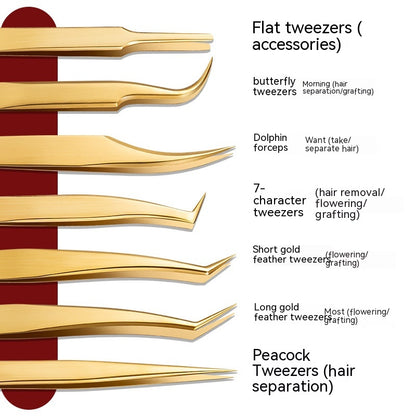 Stainless Steel Grafting Eyelash Aid Tweezers