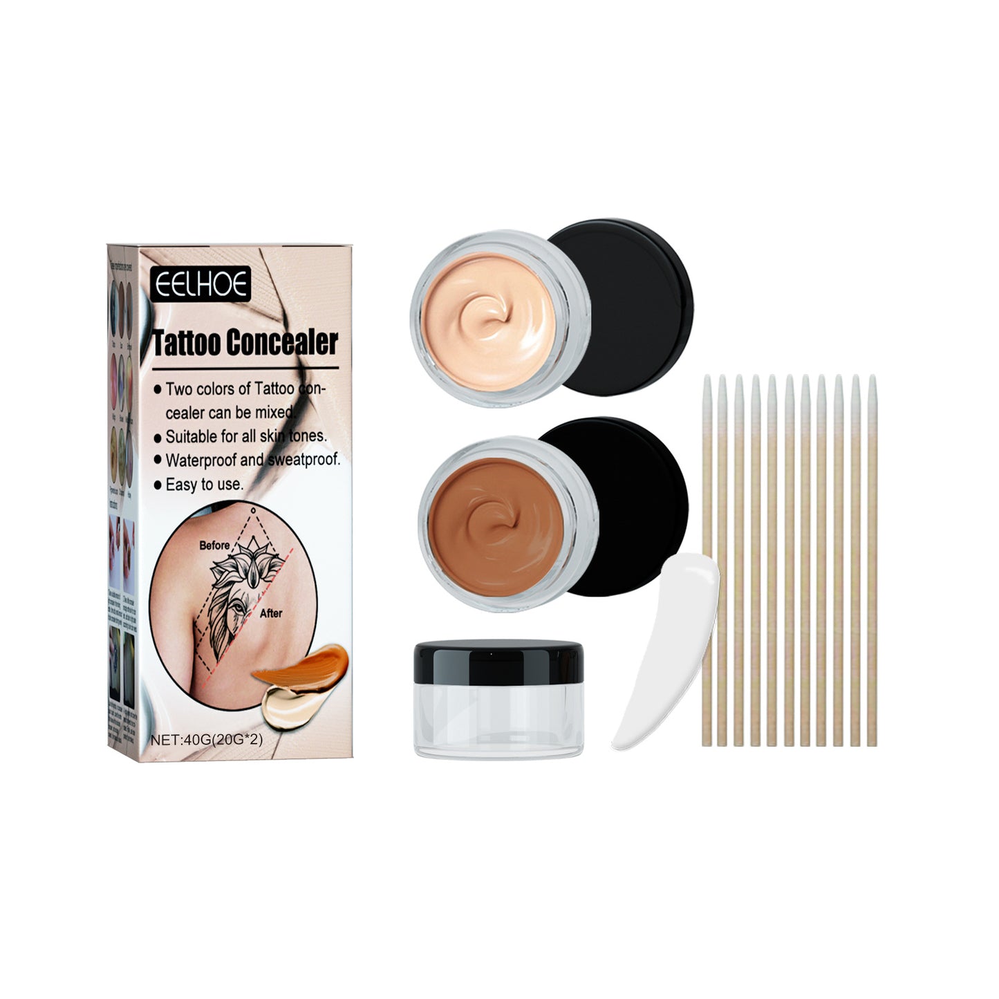 Waterproof Brightening Cover Tattoo Scar Birthmark Concealer Suit