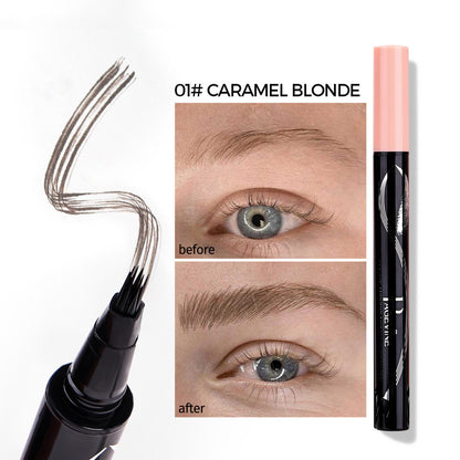 Four-fork Eyebrow Pencil Waterproof And Sweatproof Long Lasting Non Smudge Distinct Look
