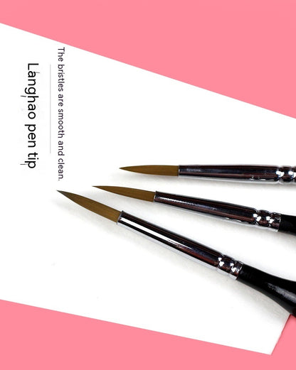 Watercolor Acrylic Digital Oil Painting Triangle Black Pole Hook Pen Set