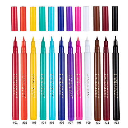 12color Matte Color  Quickdrying And Not Easy To Smudge Liquid Eyeliner Pen