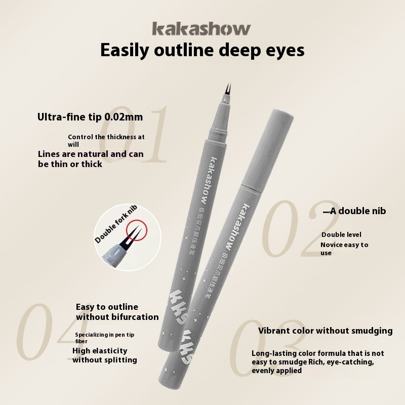 Kakashow Very Thin Double Claw Liquid Eyeliner Mom Eyelashes Crouching Silkworm