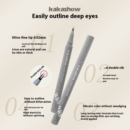 Kakashow Very Thin Double Claw Liquid Eyeliner Mom Eyelashes Crouching Silkworm