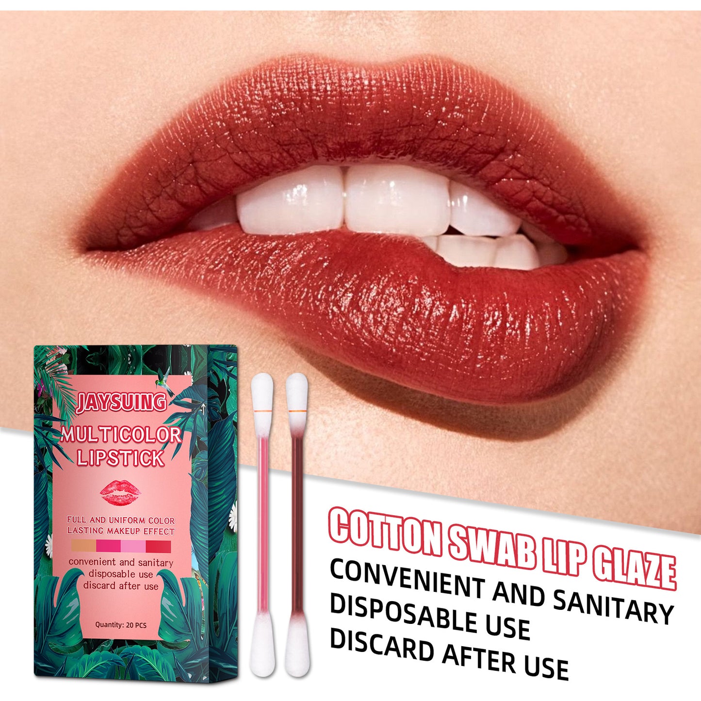 Cotton Swab Lipstick Lip Gloss Ladies Durable Matte Cigarette Box Portable Creative Non Fading Lip Glaze