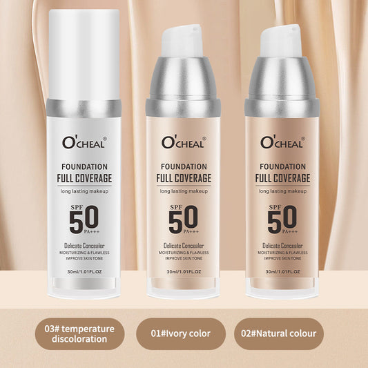 OCHEAL Temperature Change Liquid Foundation Moisturizing Concealer Long-lasting Clothes