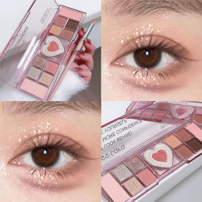 Miss Lara Twelve Colors Eye Shadow Plate Shimmer Matte Thin And Glittering